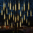 Meteor Shower Christmas Icicle Lights Outdoor, 11.8 Inches 10 Tubes 240 Led Snowfall Lights Connectable, Hanging Falling Rain Lights for Tree Bushes Holiday Christmas Decorations, Warm White