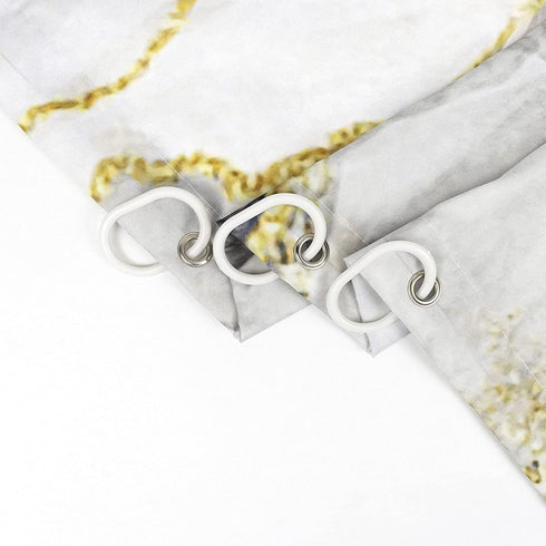 Get Naked Shower Curtain, Black Script Funny Quote with Grey Gold Marble Decorative Bathroom Shower Curtain, Waterproof Polyester Bath Curtain with Hooks, 69x70 inch