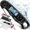 TEMOLA Meat Thermometer, Instant Read Food Thermometer with LCD Backlight Calibration, Waterproof Ultra Fast Digital Cooking Thermometer for Candy Deep Fry Liquids Beef Kitchen Baking Smoker Grill BBQ