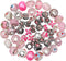 TOAOB 50pcs Pink European Large Hole Beads Spacer Glass Lampwork Craft Beads Rhinestone Metal Beads for DIY Charms Bracelet Necklace Jewelry Making