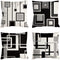 Black and White Throw Pillow Covers Silver Grey Modern Square Geometric Soft Decorative Throw pillows for Couch Bed Bedroom Sofa Set of 4 Outdoor Pillows for patio furniture 18 x 18 Inches.