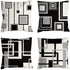 Black and White Throw Pillow Covers Silver Grey Modern Square Geometric Soft Decorative Throw pillows for Couch Bed Bedroom Sofa Set of 4 Outdoor Pillows for patio furniture 18 x 18 Inches.