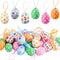 30PCS Easter Hanging Eggs with Dots-Fabric Wrapped Easter Egg-Easter Tree Hanging Ornaments for Party Spring Home Garden Decoration (Dot-Small)
