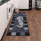 Ottomanson Laundry Collection Checkered Border Rubberback Runner Rug, 20" x 59", Black