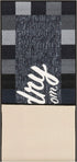 Ottomanson Laundry Collection Checkered Border Rubberback Runner Rug, 20" x 59", Black