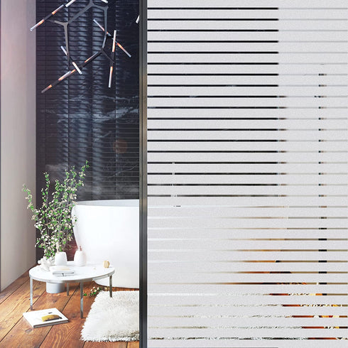 Coavas Window Privacy Film Blinds Frosted Glass Film Sun UV Blocking Static Clings Non-Adhesive Heat Control Home Office Decorative Stickers Bathroom Door Covering(17.5 x 118.1 Inch, Pure)