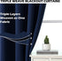 Apriko Blackout Curtains 84 inch Length - Thermal Insulated Room Darkening Curtains 2 Panels for Living Room/Grommet Top/Navy/42x84 inch