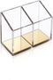 Mouchoi Pen Pencil Holder Desktop Organizer for Accessories, Bevel Edge Pencil Organizer Pen Container, 2 Compartments, Office Supplies Organizers, Acrylic