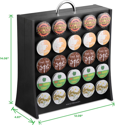 Mind Reader Organizer Coffee Pod Holder, 50 Capacity, Black