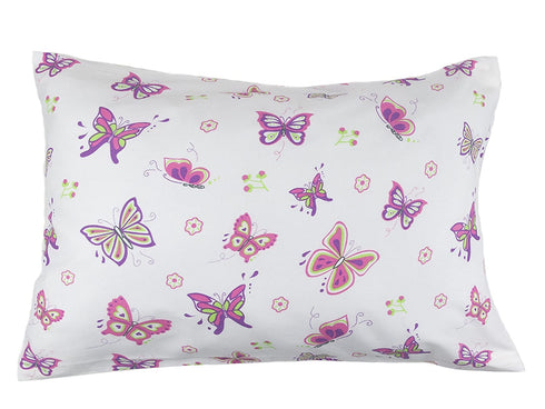 BB MY BEST BUDDY Toddler Kids Pillowcase for Boys and Girls - Butterfly/Butterflies 13 x 18 - shrinks to fit - 100% Cotton - Naturally Hypoallergenic and Soft - Designed in USA - Machine Washable