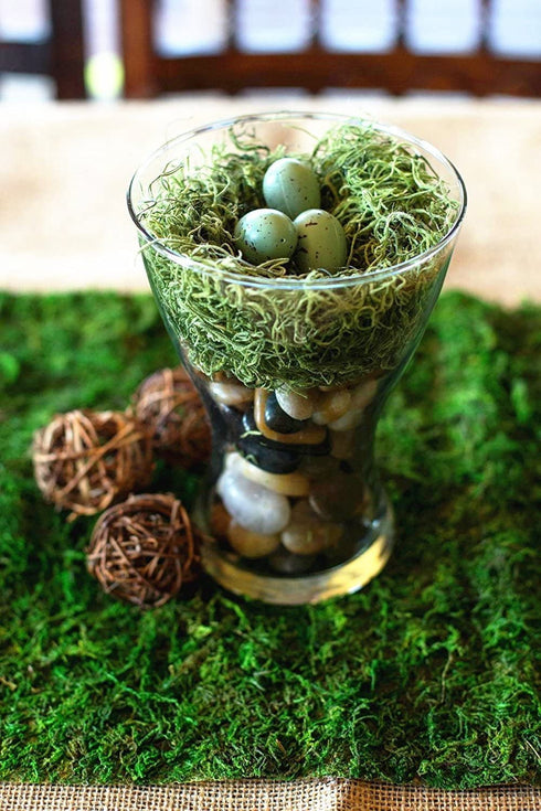 BYHER Dried Moss Table Runner for Party Garden Decoration, Dark Green