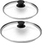 Glass Lids Set - 10" + 12"-Inch / 25.4cm+30.48cm / 264mm + 308mm - Compatible with Lodge Cast Iron - Fully Assembled Tempered Replacement Cover - Oven Safe for Skillets Pots Pans: Universal Cookware