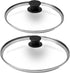 Glass Lids Set - 10" + 12"-Inch / 25.4cm+30.48cm / 264mm + 308mm - Compatible with Lodge Cast Iron - Fully Assembled Tempered Replacement Cover - Oven Safe for Skillets Pots Pans: Universal Cookware