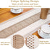 AerWo Macrame Table Runner Splicing Cotton and Burlap Table Runner, Woven Table Runner Farmhouse Style with Tassels Boho Table Runner for Wedding Bridal Shower Home Dining Table Decor, 12 x 72 Inch