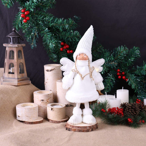 16 Inches Handmade Christmas Gnome Decoration Swedish Figurines (White Angel)