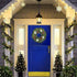 ANGELEMM Pre-lit Christmas Wreaths for Front Door ,Build in Hook, Battery Operated Christmas Wreath Decorative Hanging Ornament, Artificial Door Wreath Clear LED Lights(16 Inch)