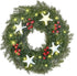 ANGELEMM Pre-lit Christmas Wreaths for Front Door ,Build in Hook, Battery Operated Christmas Wreath Decorative Hanging Ornament, Artificial Door Wreath Clear LED Lights(16 Inch)