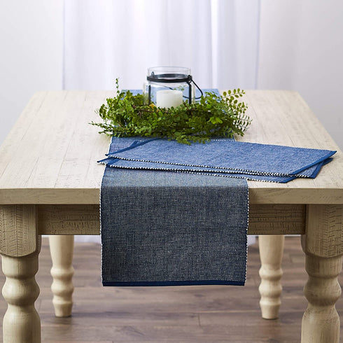 DII Two-Toned Collection Tabletop, Table Runner, 13x72, Navy