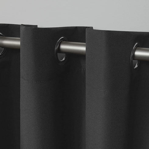 Exclusive Home Indoor/Outdoor Solid Cabana Grommet Top Curtain Panel, Charcoal, 54x84, 2 Piece