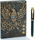 Embossed Leather Journal Writing Notebook - Antique Handmade Leather Daily Notepad Sketchbook, Travel Diary & Notebooks to Write in, Phoenix Gift For Men & Women, with Golden Classic Pen, (Bronze)