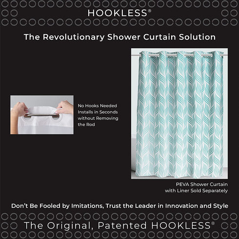 Hookless Printed Peva Shower Curtain, 71 X 74, Blue