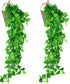 BABEIYXM Artificial Hanging Plants 2pcs Set,3.6 Feet Fake Hanging Plants Artificial Ivy Fakev Leaves,Suitable for Wall Indoor Outdoor Garden Wedding Decoration (with Basket)
