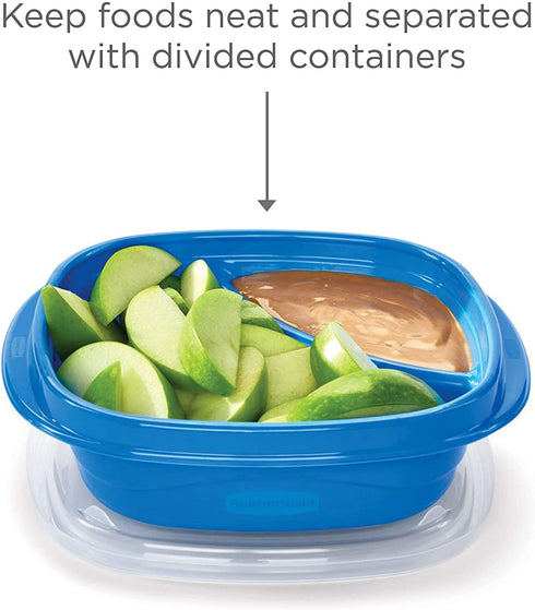 Rubbermaid TakeAlongs On The Go Food Storage and Meal Prep Containers, Set of 25 (50 Pieces Total), Marine Blue