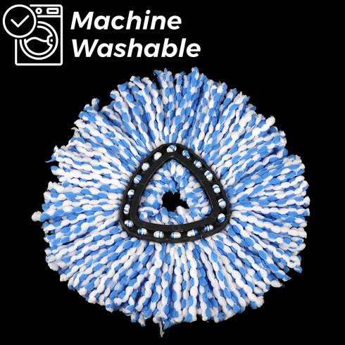 4 Pack Spin Mop Head Refill Microfiber Mop Refills for Triangle Mop-Head, Easy Cleaning Mop Head Replacement (Blue)