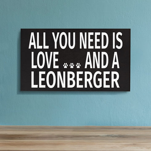JennyGems Leonberger Sign, All You Need is Love and a Leonberger, Wood Sign, 9.5x5.5 Inches, Leonberger Mom, Leonberger Gifts, Leonberger Dogs, Leonberger Decor, American Made