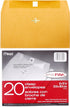 Mead Letter Size Mailing Envelopes, Clasp Closure, All-Purpose 24-lb Paper, 9" X 12", Brown Kraft Material, 20/Pack (76020)