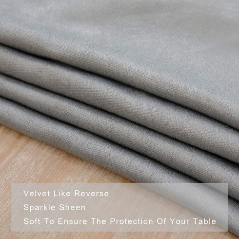 Gray Rectangle Tablecloth -52x70 Oblong Table Cloths-Washable Polyester Table Cover with Lace Trim for Kitchen Dinning Restaurant Tabletop Decoration by Midsummer Breeze