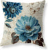 Set of 4 Farmhouse Blue Flower Throw Pillow Covers 18x18 Inch Orchid Butterfly Cotton Linen Floral Cushion Case Outdoor Sofa Throw Pillows Cover for Couch Living Room Bed Indoors Home Decor