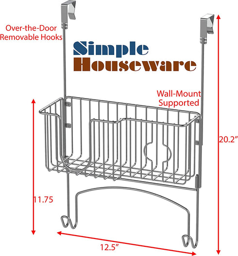 Simple Houseware Over-The-Door/Wall-Mount Ironing Board Holder, Chrome