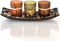 Natural Candlescape Set, 3 Decorative Candle Holders, Rocks and Tray