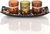Natural Candlescape Set, 3 Decorative Candle Holders, Rocks and Tray