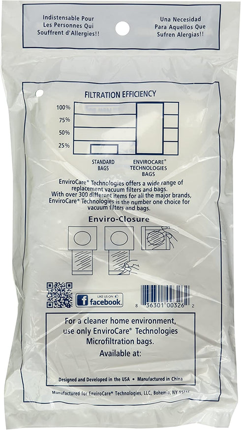 EnviroCare Replacement Vacuum Cleaner Bag Designed to Fit Eureka Electrolux Style PL Uprights 12 Bags