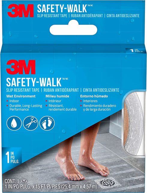 3M Safety-Walk Tub and Shower Tread, Clear, 1-Inch by 180-Inch Roll, 7640NA