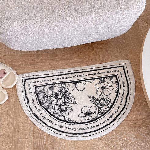 Bathroom Rug Mat, Half Round Bath Mat for Bathroom, Bathroom Rugs Mats 23.6"x15.7", Soft Polyester Non Slip Absorbent Washable