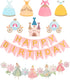 Princess Birthday Decoration | Princess Birthday Banner | Pink Happy Birthday Banner | Pink and Gold Birthday Party Decorations | Princess & Flower shape birthday party banner | Princess Home & Cab s