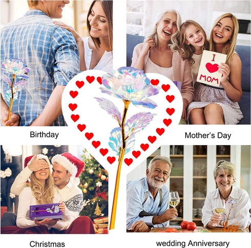 Gifts for Mom Grandma Women Stepmom Mother in Law,Mothers Day Rose Artificial Flower w/Love Stand Gifts from Daughter Son, Birthday Valentines Day Anniversary Wedding Gifts for Girlfriend Her Wife
