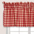 Cackleberry Home Red and Cream French Check Valance Curtain Woven Cotton Jacquard Lined 54 Inches W x 17 Inches L