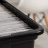 IRIS USA Letter & Legal Size Plastic Storage Bin Tote Organizing File Box with Durable and Secure Latching Lid, Stackable and Nestable, 4 Pack, Black