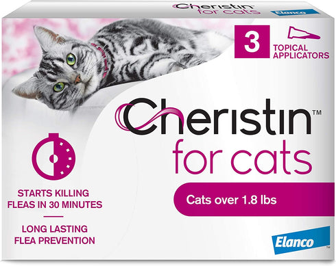 Cheristin for Cats Topical Flea Prevention – Starts Killing Fleas in 30 Minutes, 3 Dose