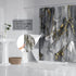 DOMOKU Marble Shower Curtain Black Grey Gold Luxurious Golden Cracked Lines Abstract Pattern Texture Modern Marble Shower Curtain Painting with 12Hooks 72x72Inch
