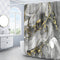 DOMOKU Marble Shower Curtain Black Grey Gold Luxurious Golden Cracked Lines Abstract Pattern Texture Modern Marble Shower Curtain Painting with 12Hooks 72x72Inch