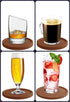 Large Drink Coasters - Absorbs Moisture and Prevents Table Damage, Modern Brown Rubber Coaster with Non-Slip Bottom for Drinking Glasses, 6 Pack