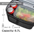 Tirrinia Insulated Lunch Bag, Leakproof Thermal Bento Cooler Tote for Women and Men, Dual Compartment with Shoulder Strap, 10.3" x 7.5" x 8.6", Black