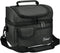 Tirrinia Insulated Lunch Bag, Leakproof Thermal Bento Cooler Tote for Women and Men, Dual Compartment with Shoulder Strap, 10.3" x 7.5" x 8.6", Black