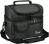 Tirrinia Insulated Lunch Bag, Leakproof Thermal Bento Cooler Tote for Women and Men, Dual Compartment with Shoulder Strap, 10.3" x 7.5" x 8.6", Black