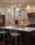 Beionxii Glass Pendant Lights | Modern Brushed Nickel Pendant Lighting for Kitchen Island, Dining Room, Over The Sink